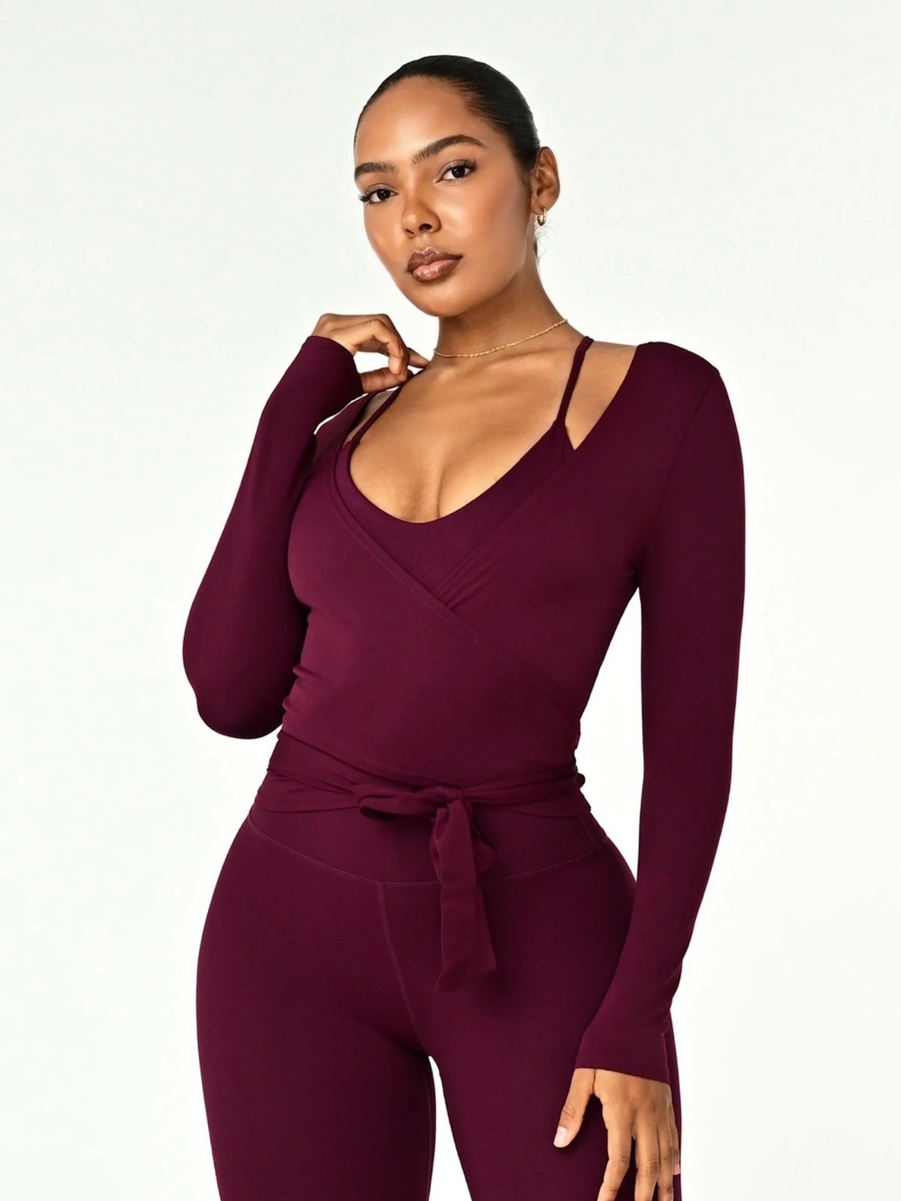 Matte Collection Forma Wrap Top Burgundy Small